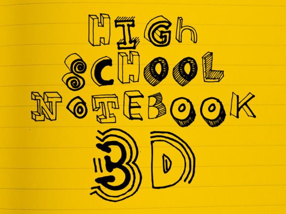 High School Notebook 3d: A Nostalgic Display Font for Digital Design